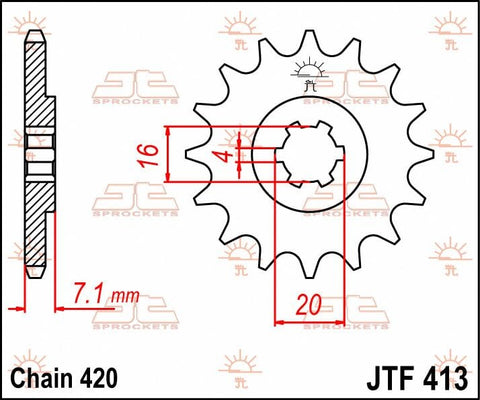 Sprocket Front 12T 420 JT SPROCKETS JT SPROCKETS MOTOVEIKALS 21