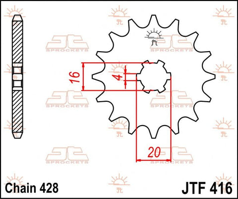 Sprocket Front 13T 428 JT SPROCKETS JT SPROCKETS MOTOVEIKALS 21
