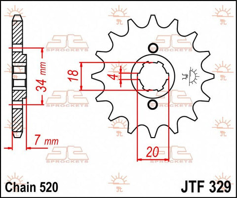 Sprocket Front 13T 520 JT SPROCKETS JT SPROCKETS MOTOVEIKALS 21