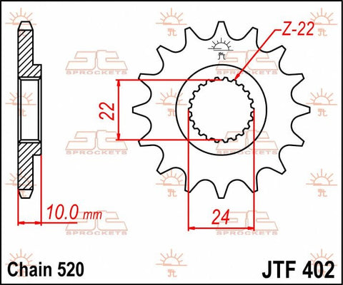 Sprocket Front 13T 520 JT SPROCKETS JT SPROCKETS MOTOVEIKALS 21