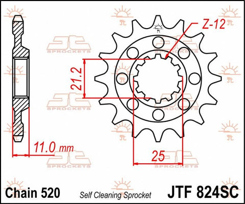 Sprocket Front 14T 520 Sc JT SPROCKETS JT SPROCKETS MOTOVEIKALS 21