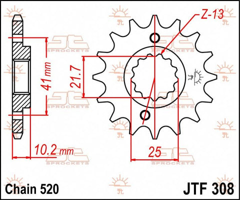 Sprocket Front 15T 520 JT SPROCKETS JT SPROCKETS MOTOVEIKALS 21
