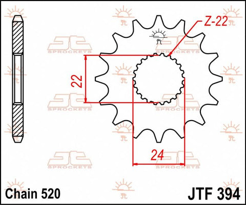 Sprocket Front 15T 520 JT SPROCKETS JT SPROCKETS MOTOVEIKALS 21