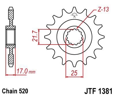 Sprocket Front 15T 520 JT SPROCKETS JT SPROCKETS MOTOVEIKALS 21