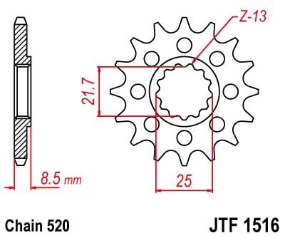Sprocket Front 15T 520 JT SPROCKETS JT SPROCKETS MOTOVEIKALS 21