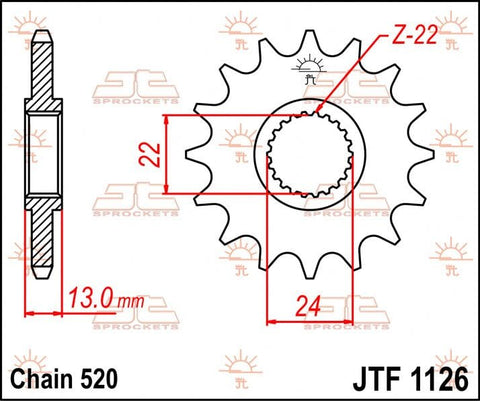 Sprocket Front 16T 520 JT SPROCKETS JT SPROCKETS MOTOVEIKALS 21