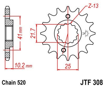 Sprocket Front 16T 520 JT SPROCKETS JT SPROCKETS MOTOVEIKALS 21