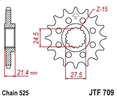 Sprocket Front 16T 525 JT SPROCKETS JT SPROCKETS MOTOVEIKALS 21