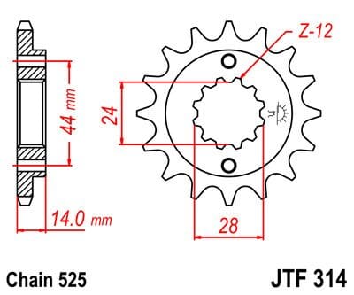 Sprocket Front 16T 525 Ru JT SPROCKETS JT SPROCKETS MOTOVEIKALS 21