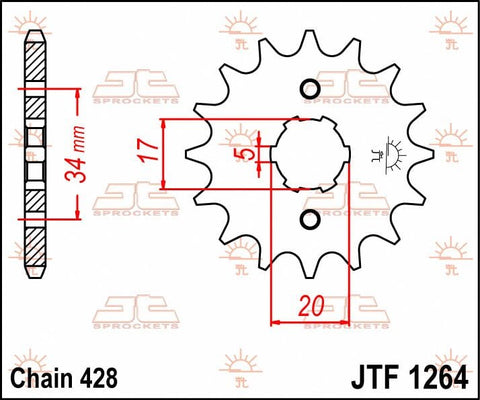 Sprocket Front 17T 428 JT SPROCKETS JT SPROCKETS MOTOVEIKALS 21