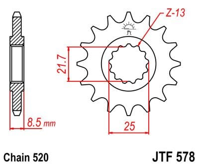 Sprocket Front 17T 520 JT SPROCKETS JT SPROCKETS MOTOVEIKALS 21