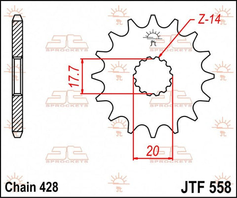 Sprocket Front 18T 428 JT SPROCKETS JT SPROCKETS MOTOVEIKALS 21