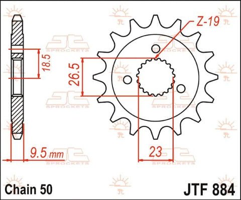Sprocket Front 21T 530 JT SPROCKETS JT SPROCKETS MOTOVEIKALS 21