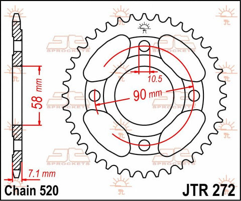 Sprocket Rear 31T 520 JT SPROCKETS JT SPROCKETS MOTOVEIKALS 21