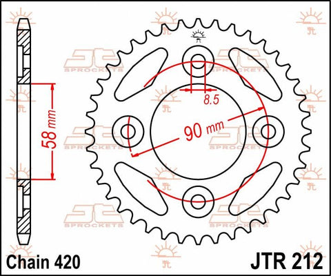 Sprocket Rear 37T 420 JT SPROCKETS JT SPROCKETS MOTOVEIKALS 21