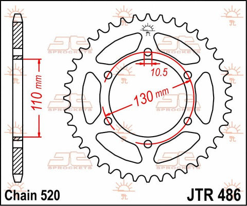 Sprocket Rear 38T 520 JT SPROCKETS JT SPROCKETS MOTOVEIKALS 21