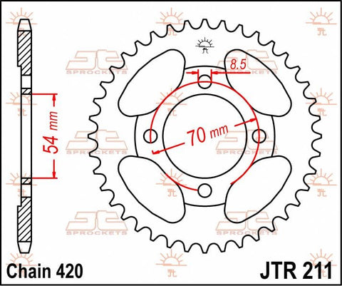 Sprocket Rear 39T 420 JT SPROCKETS JT SPROCKETS MOTOVEIKALS 21