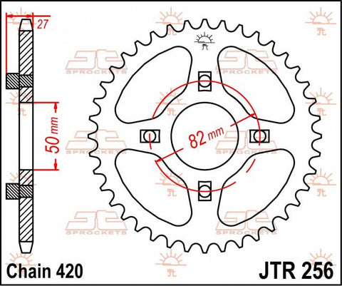Sprocket Rear 40T 420 JT SPROCKETS JT SPROCKETS MOTOVEIKALS 21