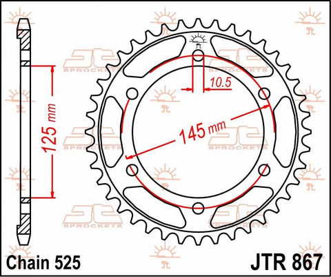 Sprocket Rear 42T 525 JT SPROCKETS JT SPROCKETS MOTOVEIKALS 21