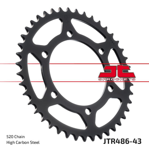 Sprocket Rear 43T 520 Blk JT SPROCKETS JT SPROCKETS MOTOVEIKALS 21
