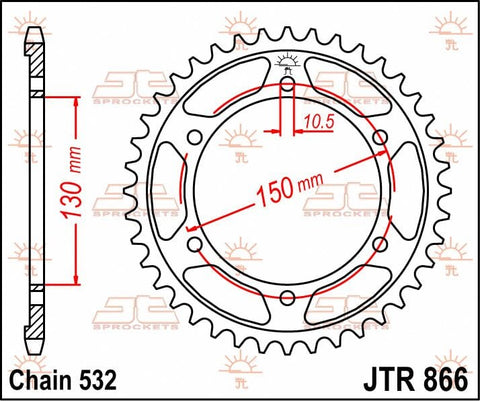 Sprocket Rear 43T 532 JT SPROCKETS JT SPROCKETS MOTOVEIKALS 21