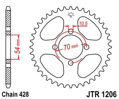 Sprocket Rear 44T 420 JT SPROCKETS JT SPROCKETS MOTOVEIKALS 21