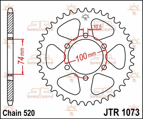 Sprocket Rear 46T 520 JT SPROCKETS JT SPROCKETS MOTOVEIKALS 21