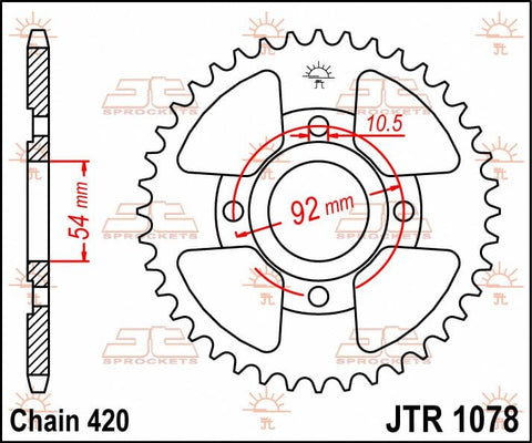 Sprocket Rear 47T 420 JT SPROCKETS JT SPROCKETS MOTOVEIKALS 21