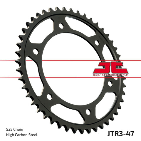Sprocket Rear 47T 525 Blk JT SPROCKETS JT SPROCKETS MOTOVEIKALS 21