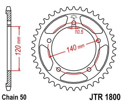Sprocket Rear 47T 530 JT SPROCKETS JT SPROCKETS MOTOVEIKALS 21