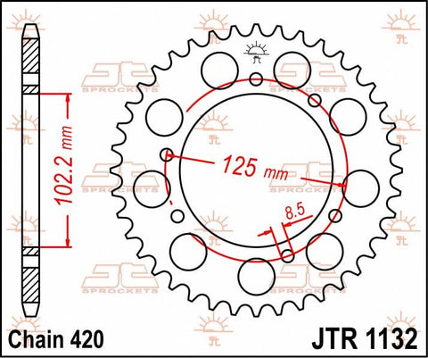 Sprocket Rear 48T 420 JT SPROCKETS JT SPROCKETS MOTOVEIKALS 21