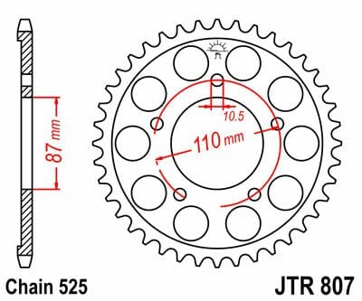 Sprocket Rear 48T 525 Blk JT SPROCKETS JT SPROCKETS MOTOVEIKALS 21