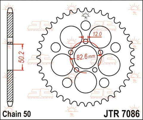 Sprocket Rear 48T 530 Zinc JT SPROCKETS JT SPROCKETS MOTOVEIKALS 21