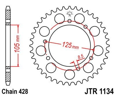 Sprocket Rear 56T 428 JT SPROCKETS JT SPROCKETS MOTOVEIKALS 21