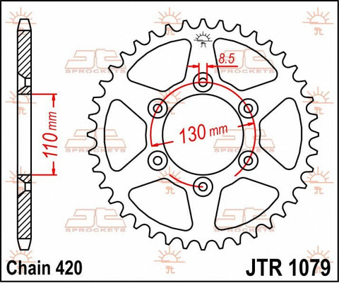 Sprocket Rear 62T 420 JT SPROCKETS JT SPROCKETS MOTOVEIKALS 21