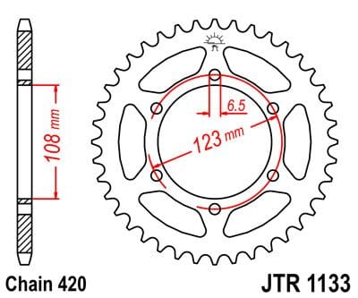 Sprocket Rear 65T 420 JT SPROCKETS JT SPROCKETS MOTOVEIKALS 21