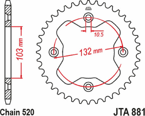 Sprocket Rl 520 38T Org JT SPROCKETS JT SPROCKETS MOTOVEIKALS 21