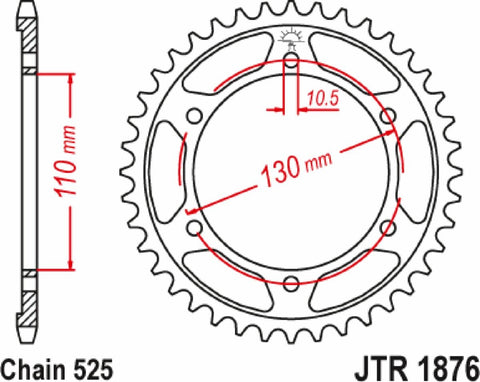 Sprocket Rr Yamaha 42T JT SPROCKETS JT SPROCKETS MOTOVEIKALS 21