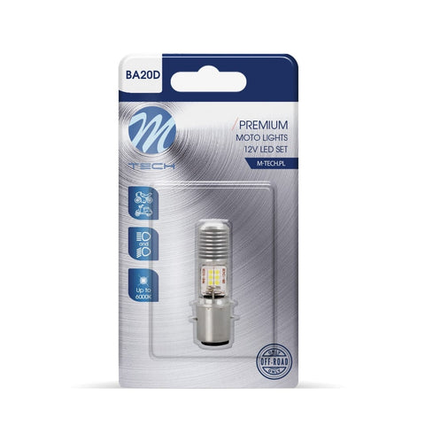 Spuldze Blister 1x LED BA20D 12x3030SMD 10-80V AC/DC white M-TECH MOTOVEIKALS 21