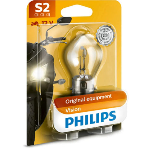 Spuldze PHILIPS halogens S2 12V 35W BA20D PHILIPS MOTOVEIKALS 21