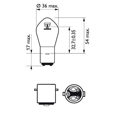 Spuldze PHILIPS halogens S2 12V 35W BA20D PHILIPS MOTOVEIKALS 21