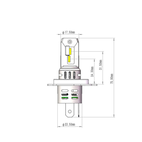 Spuldžu komplekts LED M-TECH PRO SMART SERIES H4 M-TECH MOTOVEIKALS 21