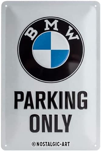 Stāvvietas zīme BMW PARKING ONLY 20x30cm NOSTALGIC ART MOTOVEIKALS 21
