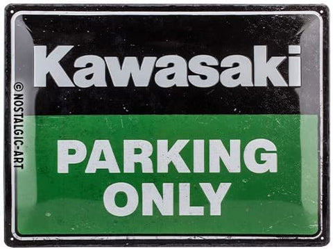 Stāvvietas zīme "KAWASAKI PARKING ONLY" NOSTALGIC ART MOTOVEIKALS 21