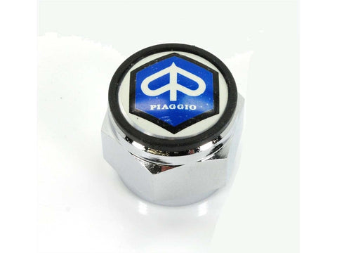 Steering head bearing nut / fork nut with emblem chrome for Piaggio Ciao, Citta DIVERSE / IMPORT MOTOVEIKALS 21