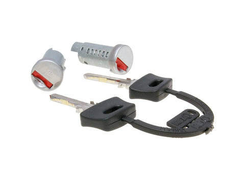 steering lock / 2 lock barrel set for Piaggio ZIP, TPH, NRG, SKR, Free, Sfera, Vespa PX, PK, P, Cosa OEM STANDARD MOTOVEIKALS 21