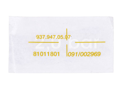 Sticker mudguard tire pressure 2.0 bar white for Hercules K 125 BW OEM STANDARD MOTOVEIKALS 21