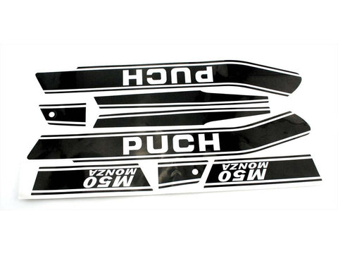 Sticker set 5 pieces black/white for Puch M 50 Monza Mokick DIVERSE / IMPORT MOTOVEIKALS 21
