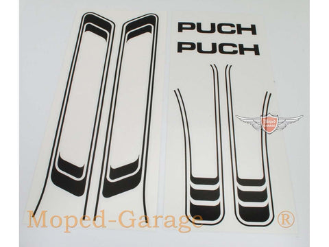 Sticker set for tank, frame PVC black for Puch Maxi DIVERSE / IMPORT MOTOVEIKALS 21