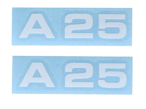 Sticker set MOGA 2 parts wide 74mm high 17mm for moped mokick MOGA MOTOVEIKALS 21